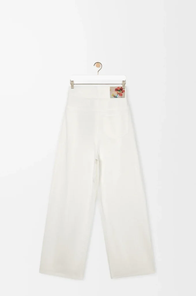 Jeans avvolgenti in denim Bianco