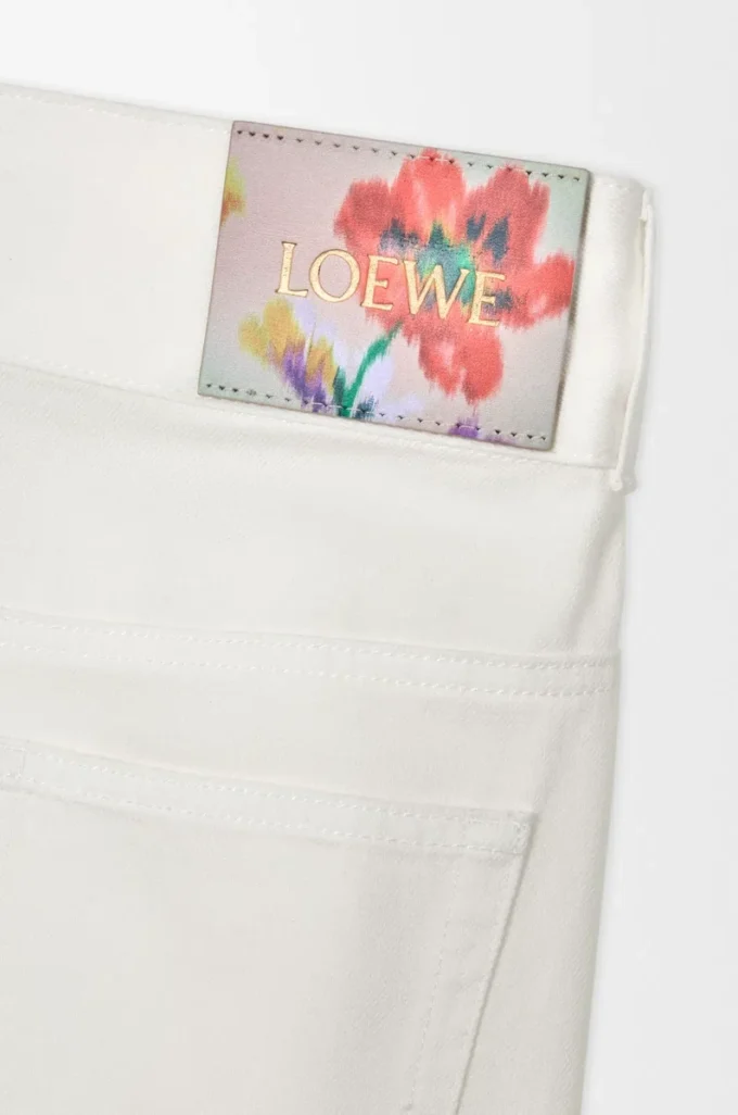 Jeans avvolgenti in denim Bianco