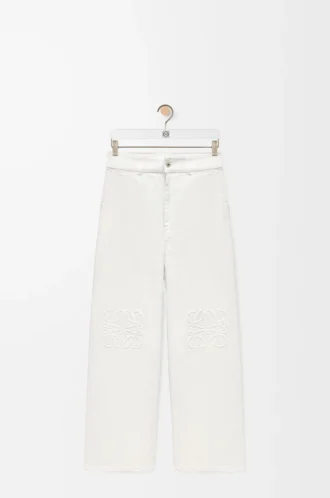 Jeans baggy Anagram in denim Bianco