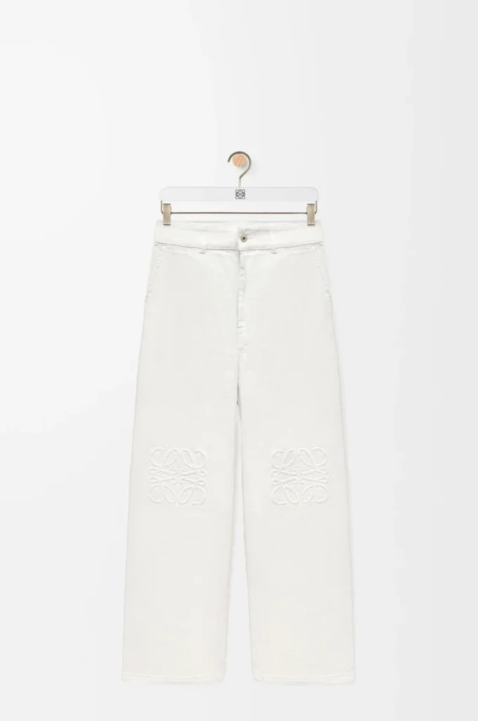 Jeans baggy Anagram in denim Bianco