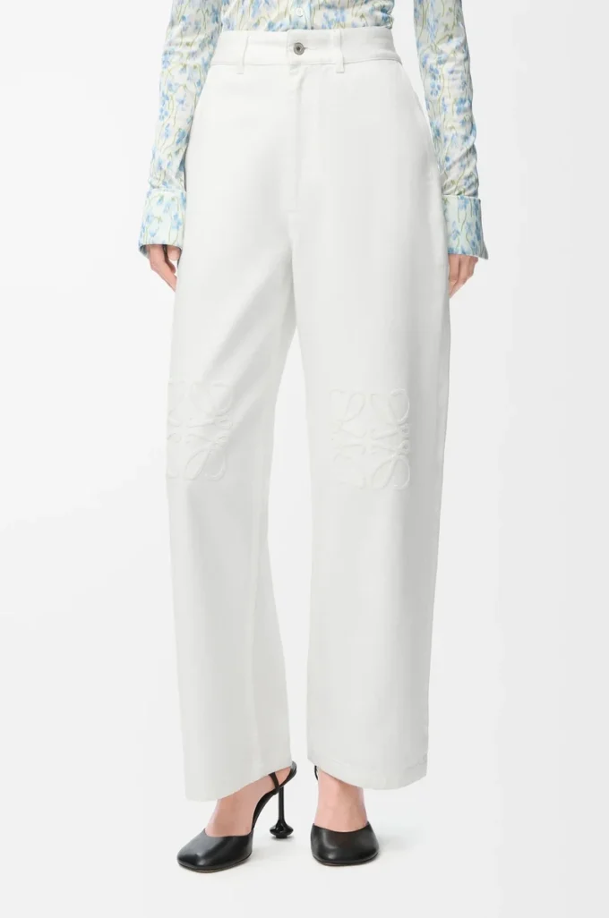 Jeans baggy Anagram in denim Bianco