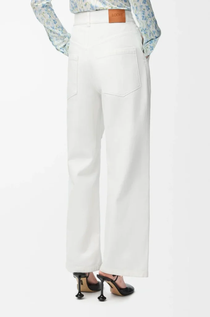 Jeans baggy Anagram in denim Bianco