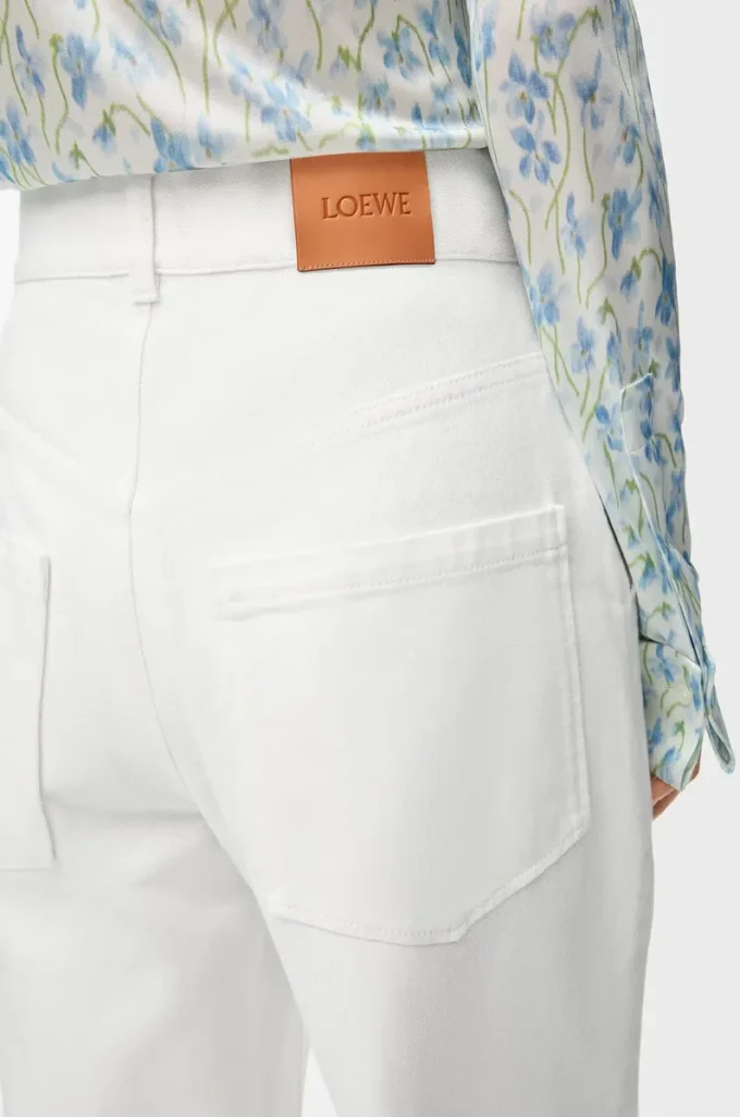 Jeans baggy Anagram in denim Bianco