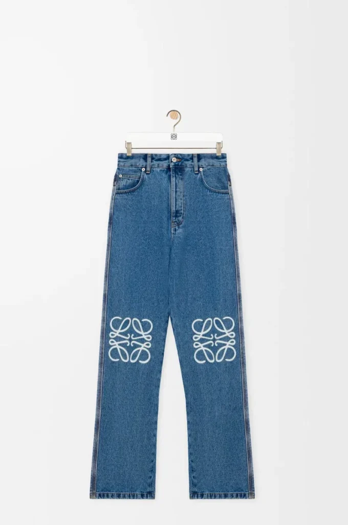 Jeans baggy Anagram in denim Denim blu medio