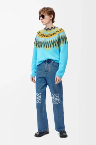 jeans baggy anagram in denim denim blu medio 2 330x498 - Jeans baggy Anagram in denim Denim blu medio