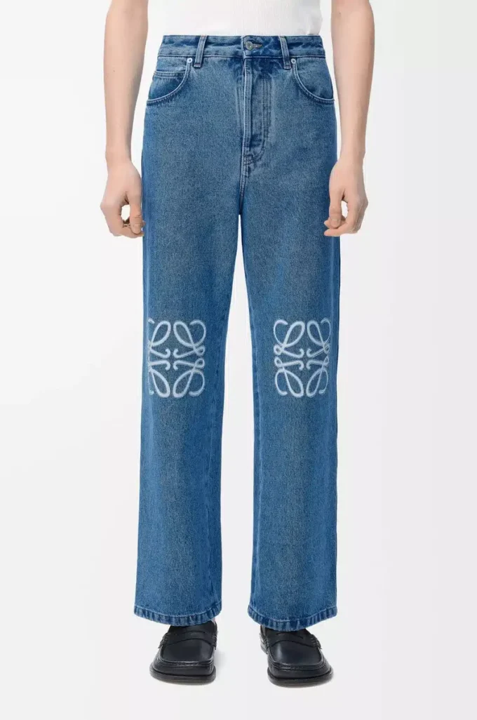 Jeans baggy Anagram in denim Denim blu medio