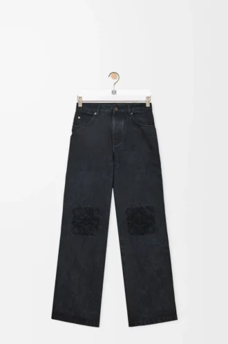 Jeans baggy Anagram in denim Nero