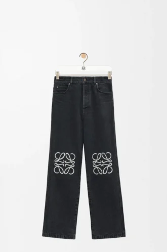 Jeans baggy Anagram in denim Nero