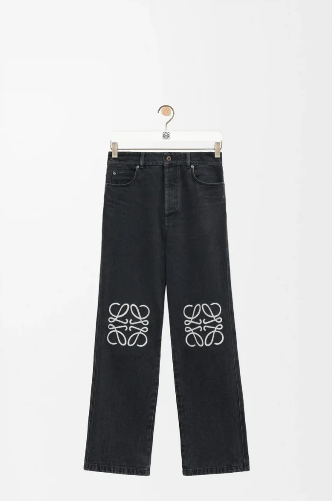 Jeans baggy Anagram in denim Nero