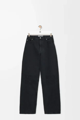 Jeans baggy Anagram in denim Nero