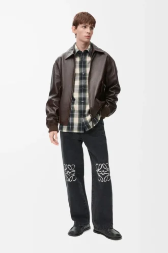 Jeans baggy Anagram in denim Nero