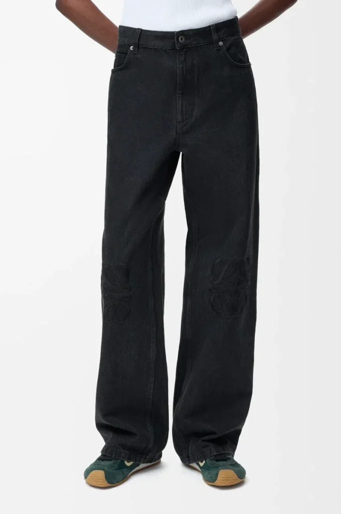 Jeans baggy Anagram in denim Nero Jeans baggy Anagram in denim Nero