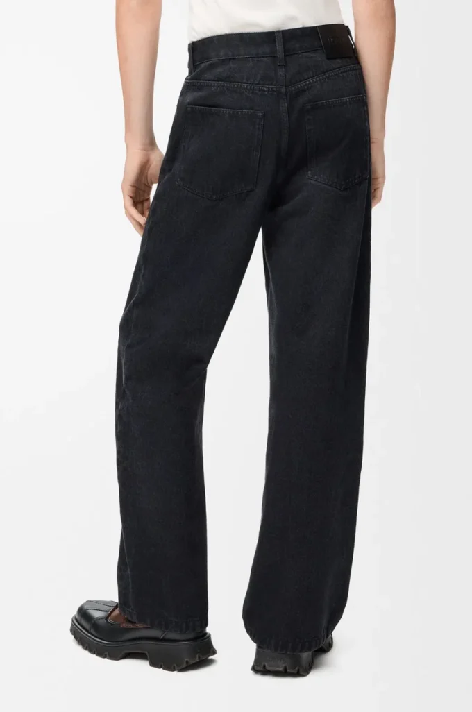 Jeans baggy Anagram in denim Nero