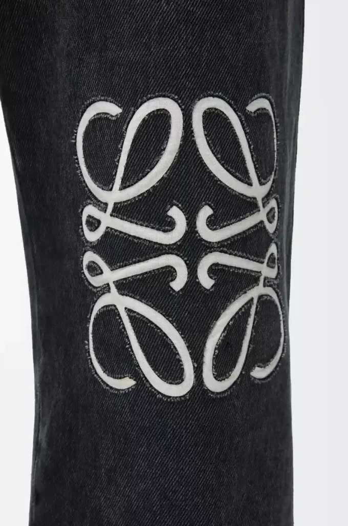 Jeans baggy Anagram in denim Nero