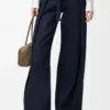 Jeans con cintura in denim blu indaco Jeans con cintura in denim blu indaco