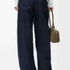 Jeans con cintura in denim blu indaco Jeans con cintura in denim blu indaco