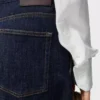 Jeans con cintura in denim blu indaco Jeans con cintura in denim blu indaco