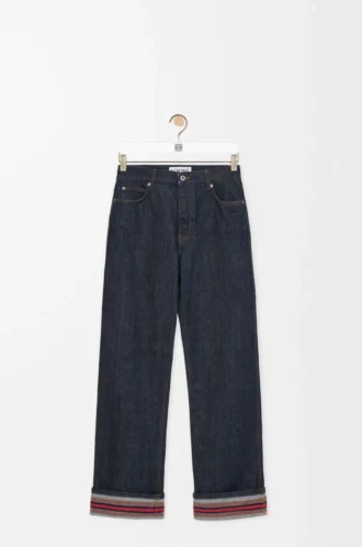 Jeans con risvolto in denim Denim grezzo/blu