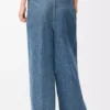 Jeans drappeggiati in denim blu indaco Jeans drappeggiati in denim blu indaco