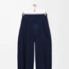 Jeans drappeggiati in denim Indaco scuro Jeans drappeggiati in denim Indaco scuro