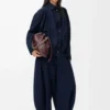 Jeans drappeggiati in denim Indaco scuro Jeans drappeggiati in denim Indaco scuro