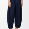 Jeans drappeggiati in denim Indaco scuro Jeans drappeggiati in denim Indaco scuro