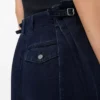 Jeans drappeggiati in denim Indaco scuro Jeans drappeggiati in denim Indaco scuro
