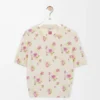 Maglia a maniche corte in misto cotone Bianco/Rosa Maglia a maniche corte in misto cotone Bianco/Rosa