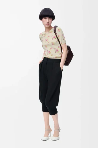Maglia a maniche corte in misto cotone Bianco/Rosa