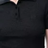 Maglia polo a maniche corte in cashmere e seta Nero Maglia polo a maniche corte in cashmere e seta Nero