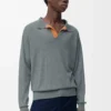 Maglia polo in lana Grigio