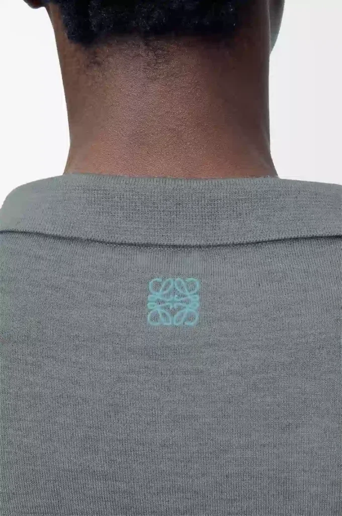 Maglia polo in lana Grigio