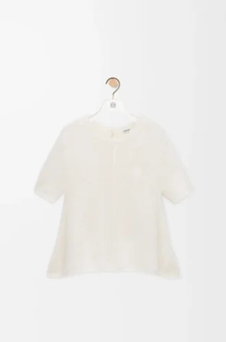 Maglione a maniche corte in misto mohair Bianco