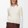 Maglione a maniche corte in misto mohair Bianco