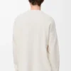 Maglione Anagram con tasca in misto cotone beige/grigio Maglione Anagram con tasca in misto cotone beige/grigio