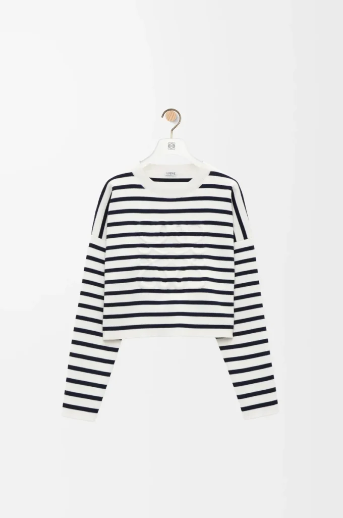 Maglione Anagram in lana Bianco sporco/Blu navy