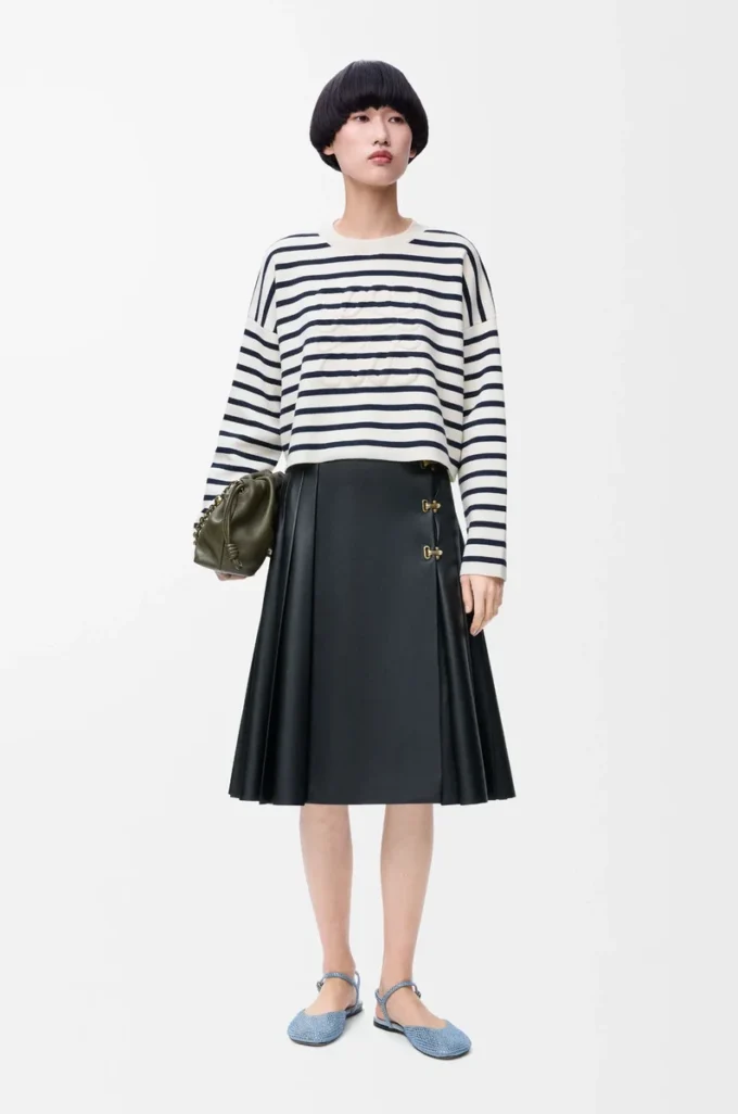 Maglione Anagram in lana Bianco sporco/Blu navy