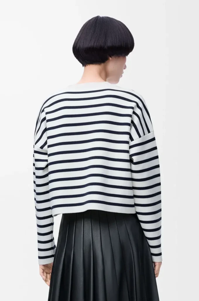 Maglione Anagram in lana Bianco sporco/Blu navy