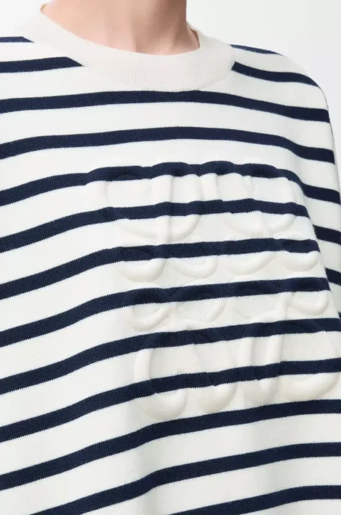 Maglione Anagram in lana Bianco sporco/Blu navy