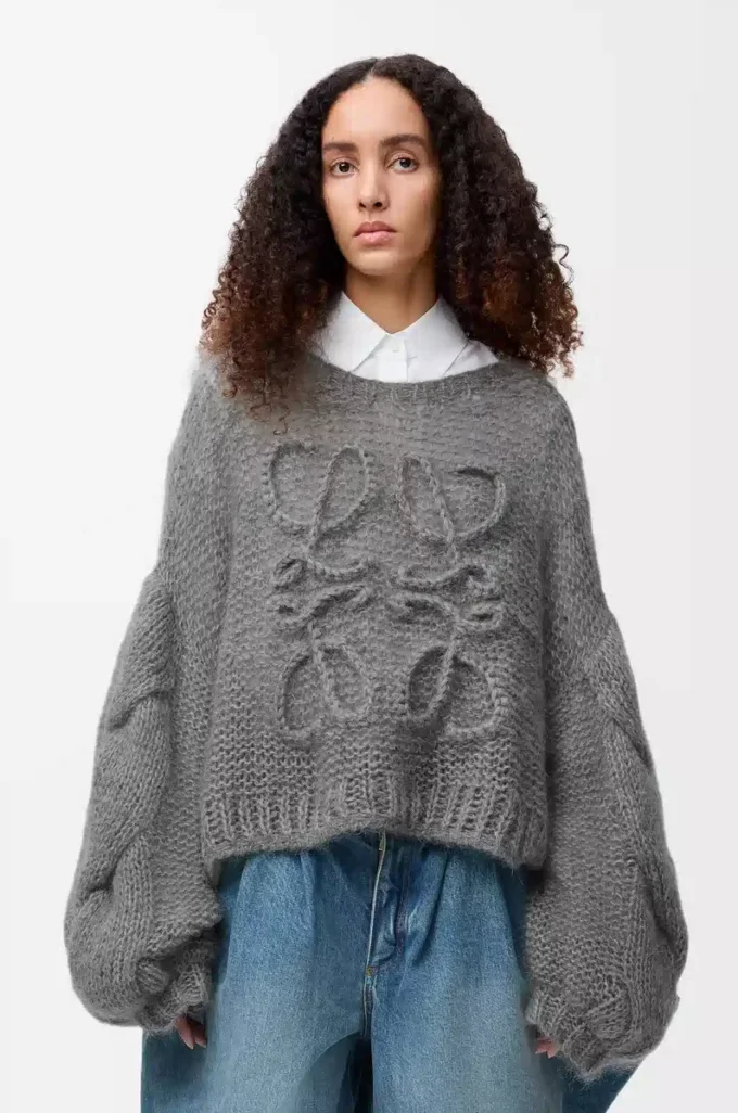 Maglione Anagram in mohair grigio melange Maglione Anagram in mohair grigio melange