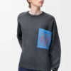 Maglione con tasca Anagram in misto cotone Grigio/Blu