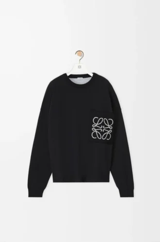 Maglione con tasca Anagram in misto cotone Nero/Bianco