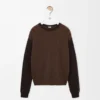 Maglione in cashmere marrone/marrone scuro Maglione in cashmere marrone/marrone scuro