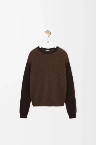 Maglione in cashmere marrone/marrone scuro Maglione in cashmere marrone/marrone scuro