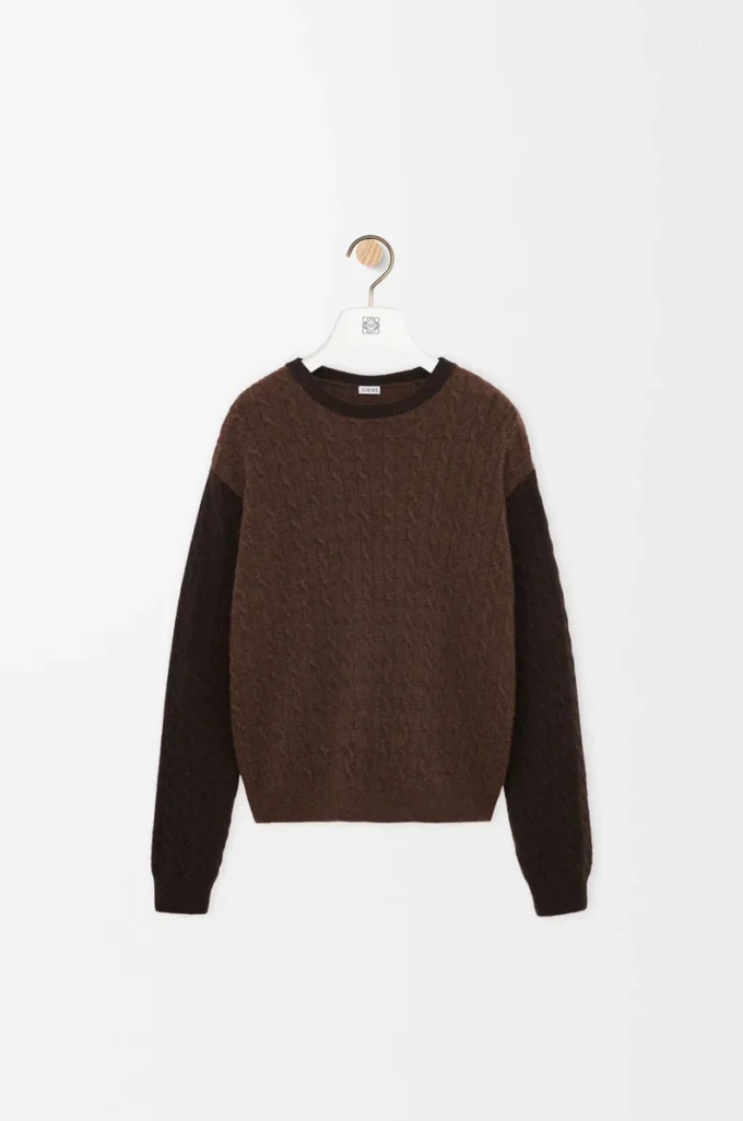 Maglione in cashmere marrone/marrone scuro Maglione in cashmere marrone/marrone scuro