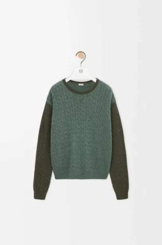 Maglione in cashmere verde chiaro/verde kaki Maglione in cashmere verde chiaro/verde kaki