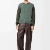 Maglione in cashmere verde chiaro/verde kaki Maglione in cashmere verde chiaro/verde kaki