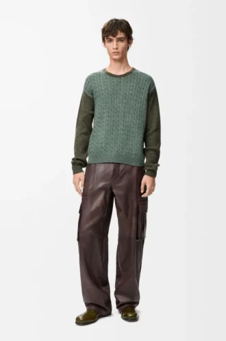 Maglione in cashmere verde chiaro/verde kaki Maglione in cashmere verde chiaro/verde kaki