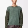 Maglione in cashmere verde chiaro/verde kaki Maglione in cashmere verde chiaro/verde kaki