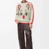 Maglione in lana Bianco/Arancione/Blu